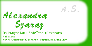 alexandra szaraz business card